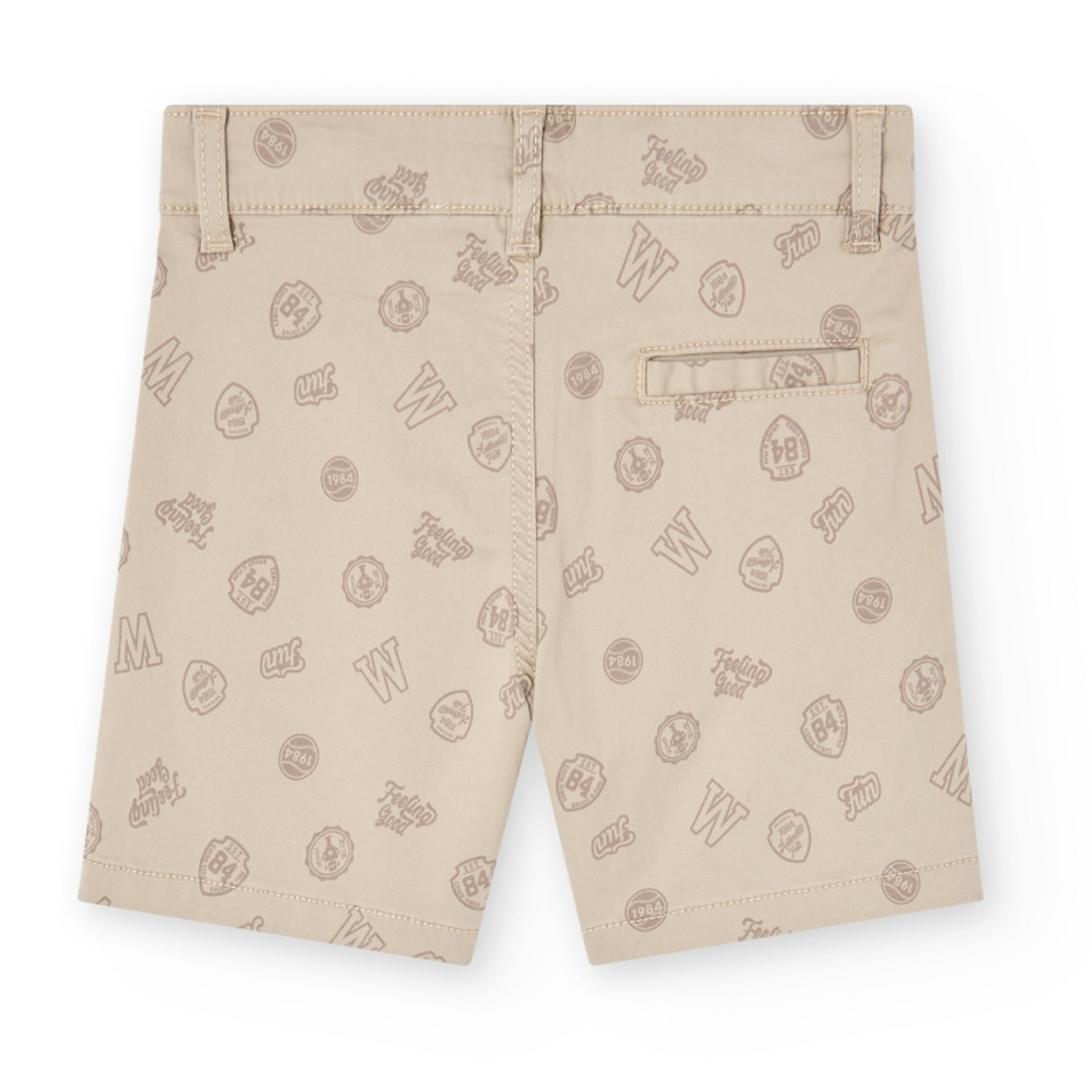 Bermudas elÃ¡sticas estampadas de color beige, Bermudas, niÃ±o