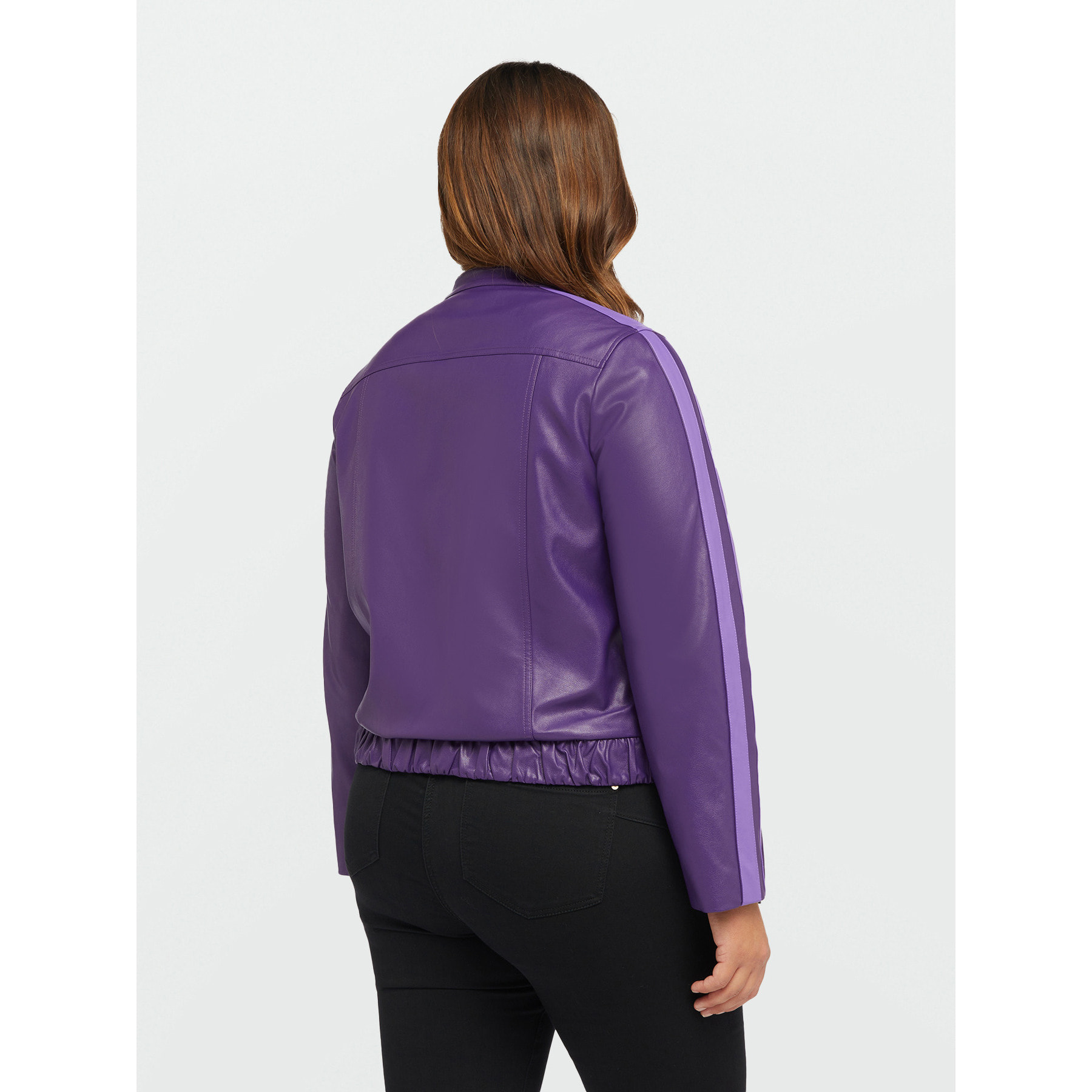 Fiorella Rubino - Chaqueta biker de dos colores - Violeta