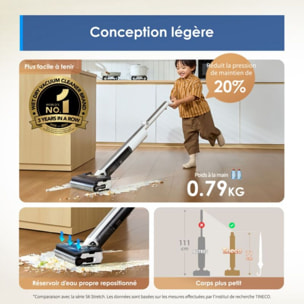 Aspirateur laveur TINECO Floor One I7 Fold Premium Blanc