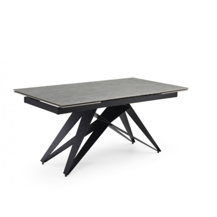 Table extensible en céramique marbre grey L160/240cm - 9 piètements - UNIK