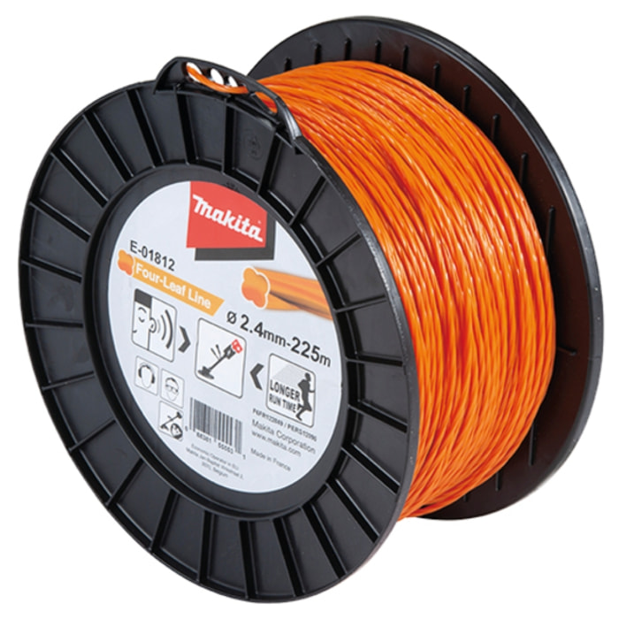 Alambre de nylon trenzado MAKITA 2,4 mm x 225 m - E-01812
