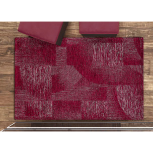 Tappeto Jacquard Ideale Salotto Camera Ingresso Made In Italy Antiscivolo, Lavabile, Morbido Disegno Graffio Magenta By Suardi