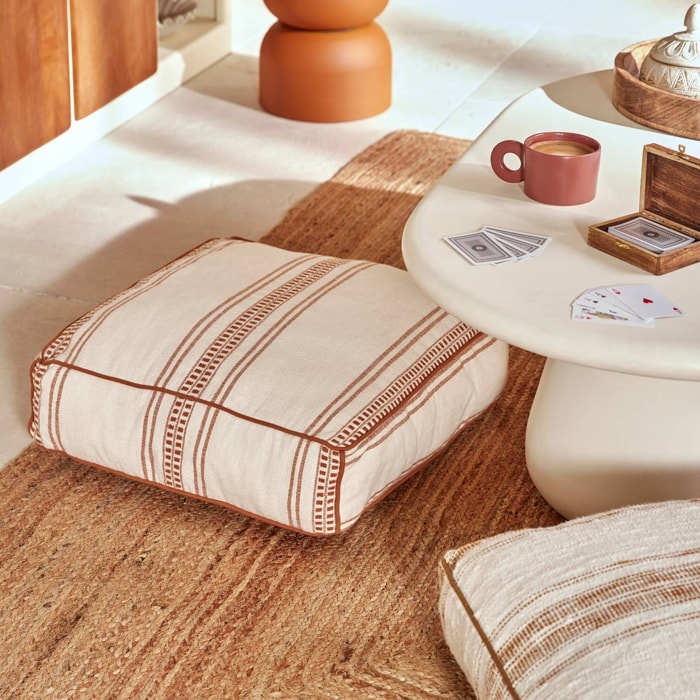 Coussin de sol Sienna 48x48x12cm beige lin