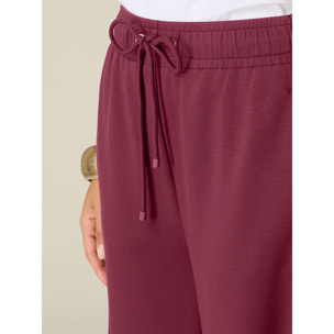 Oltre - Joggers palazzo con ribete - Burgundy