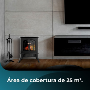 Chimenea Eléctrica de Pie ReadyWarm 2000 Flames. 2000 W, 2 Niveles de Potencia,