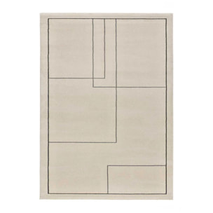 LOS ANGELES LINES Alfombra geométrica de pelo corto blanco, varias medidas disponibles.