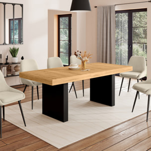 Table à manger extensible Marius - Bois - Noir