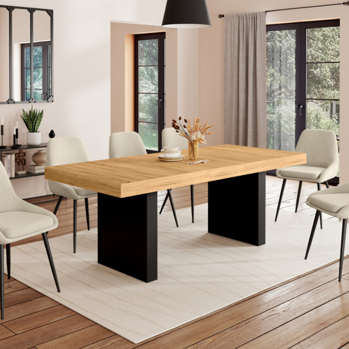 Table à manger extensible Marius - Bois - Noir
