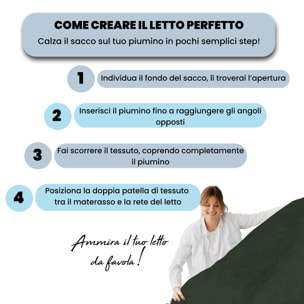 PARURE COPRIPIUMINO NATURAL COLOR MATRIMONIALE - 100% COTONE MADE IN ITALY