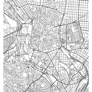 Affiche graphique madrid spain Affiche + cadre en bois - Chêne