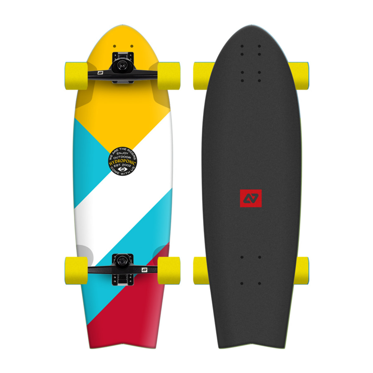 Surfskate Hydroponic FISH 31,5" Vortex 2.0 Yellow/red