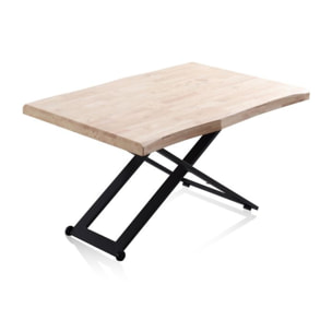 Mesa de centro elevable Lada Fit Negro - Roble