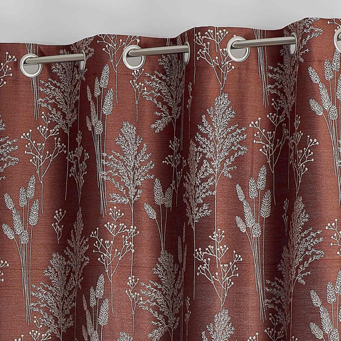 Rideau jacquard esprit nature - Tabac