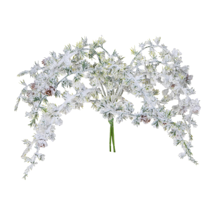 Abete rami innevato con pigne - Pezzi 6 - VERDE - Bianchi Dino SpA
