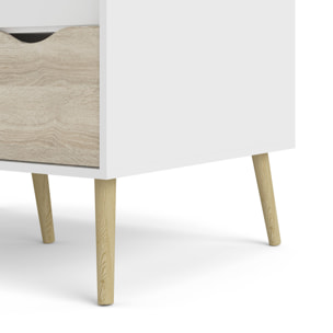 Guardaroba 2 ante Archilllo, Mobile camera da letto, Cabina armadio portabiti, Armadio appendiabiti, 99x58 h200 cm, Bianco e Quercia