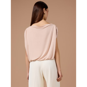 Oltre - T-shirt drappeggiata - Rosa