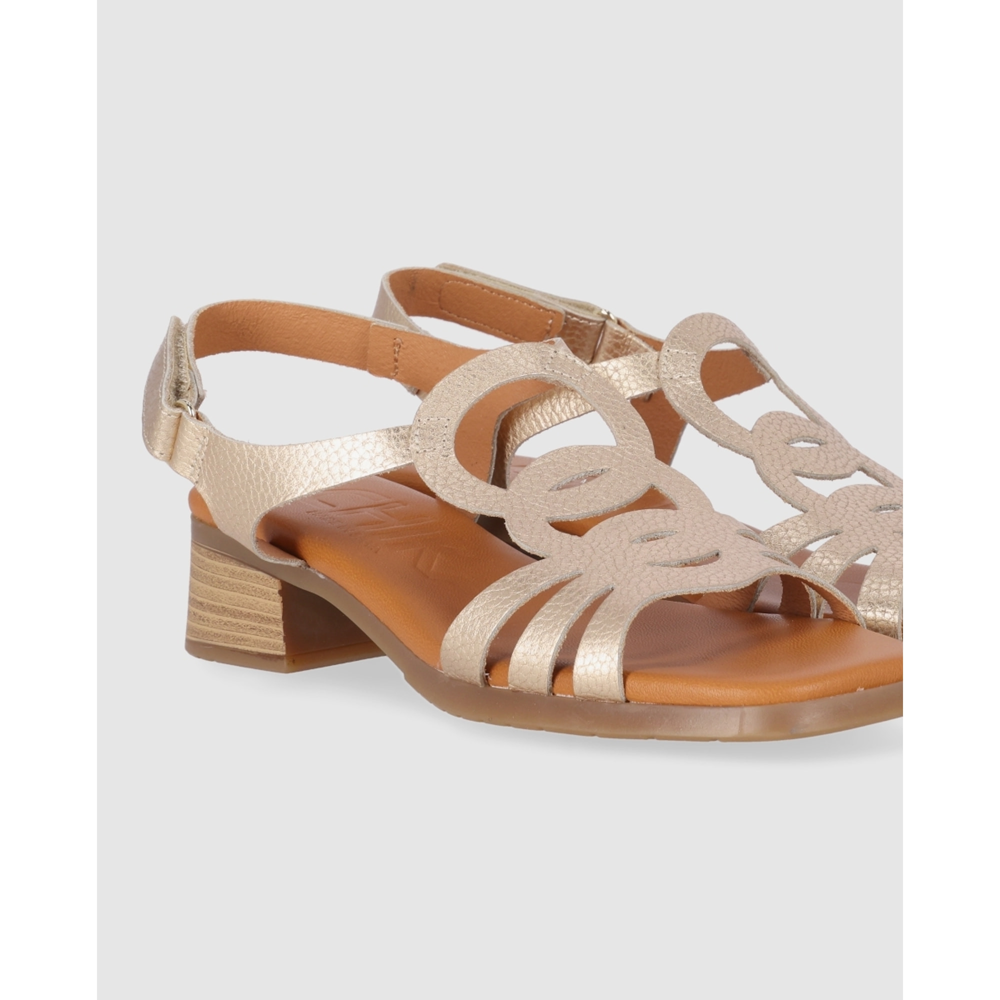 Sandalias de Piel - Platino - Tacón: 3 cm