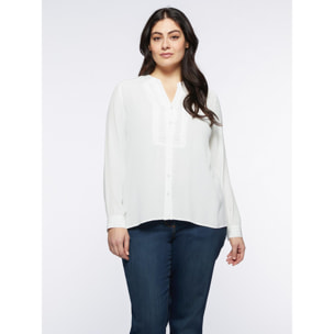 Fiorella Rubino - Blusa con pieghe davanti - Bianco