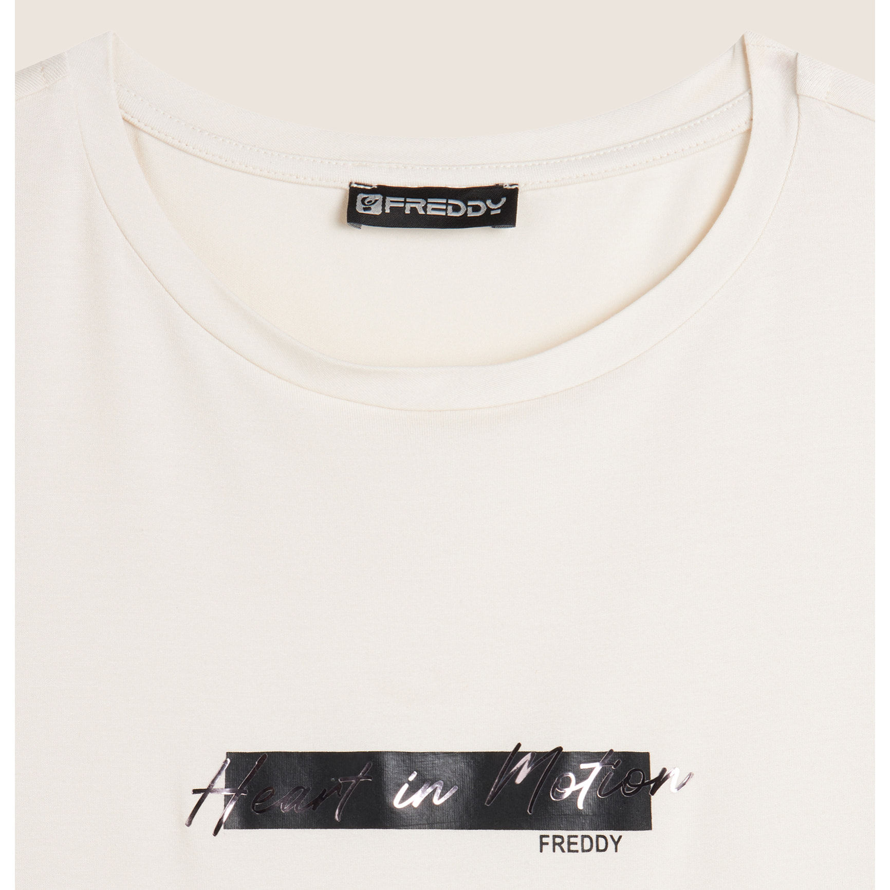 T-shirt donna in jersey viscosa con inserto animalier