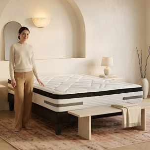 Matelas Hybride Bellevue, Soutien Ferme, 24 cm, Ressorts Ensachés & Mémoire de Forme