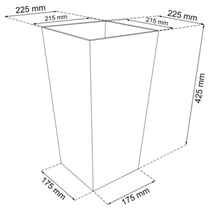 2 unidades de maceta rato de 26,6 litros con inserto 26,5 x 26,5 x 50 cm en color antracita