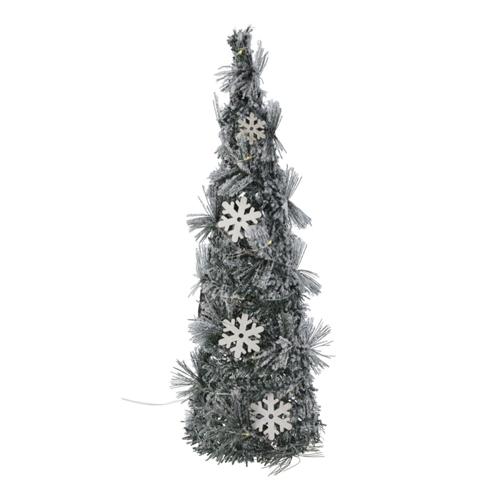 árbol navideño con 20 luces micro led con copos de nieve h. 40cm