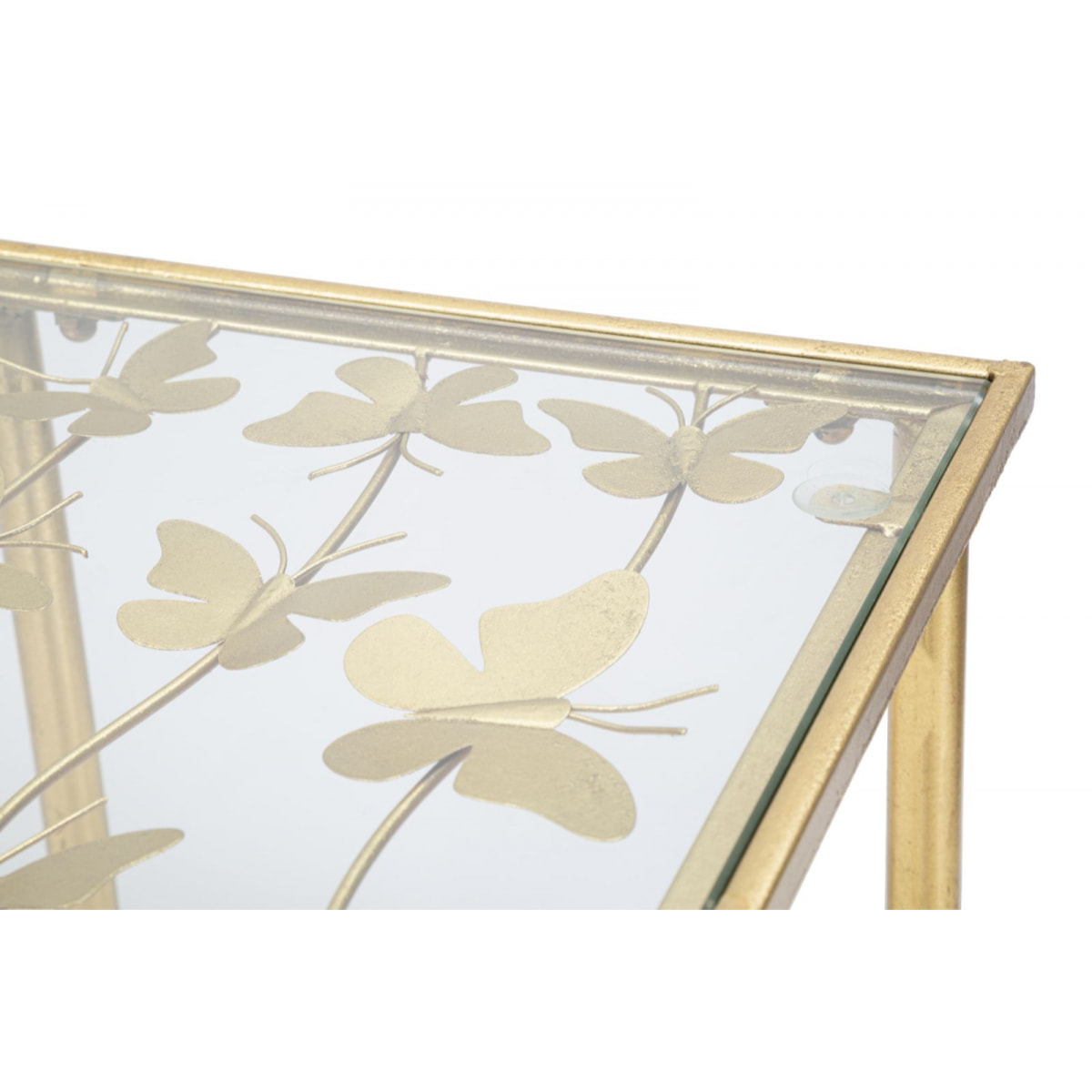 CONSOLE BUTTERFLIES GLASS CM 100X35X80