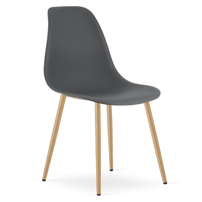 Set di 2 sedie WAT scandinave grigio scuro e legno