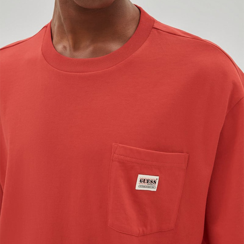 GUESS Originals - T-shirt - logo - 100% coton - rouge