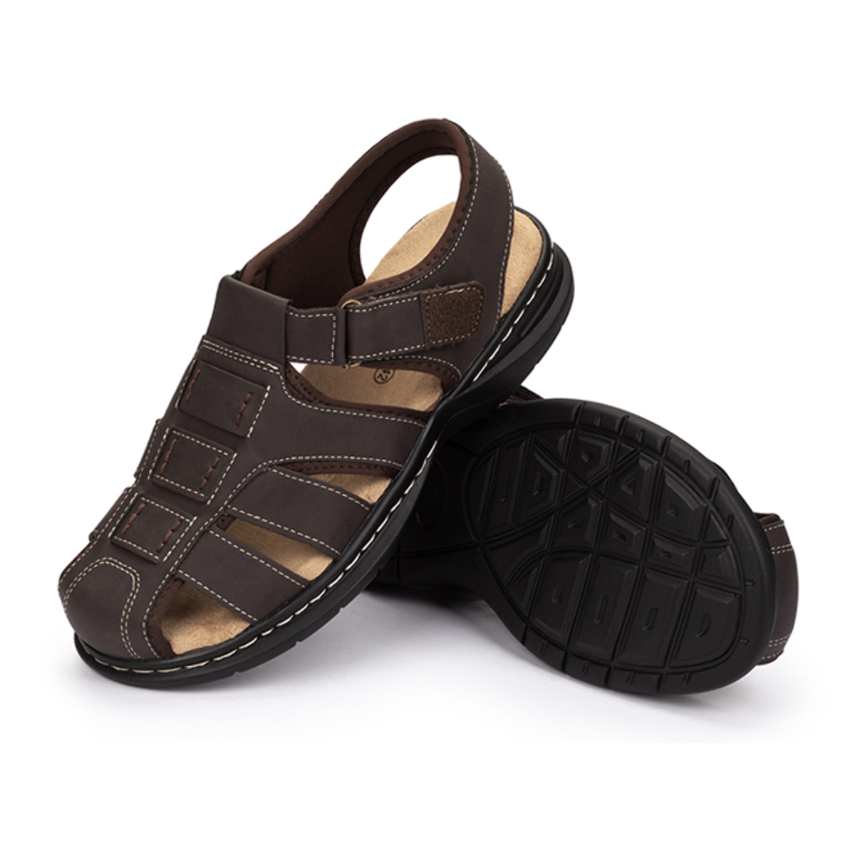 Sandalias cerradas para hombre color café