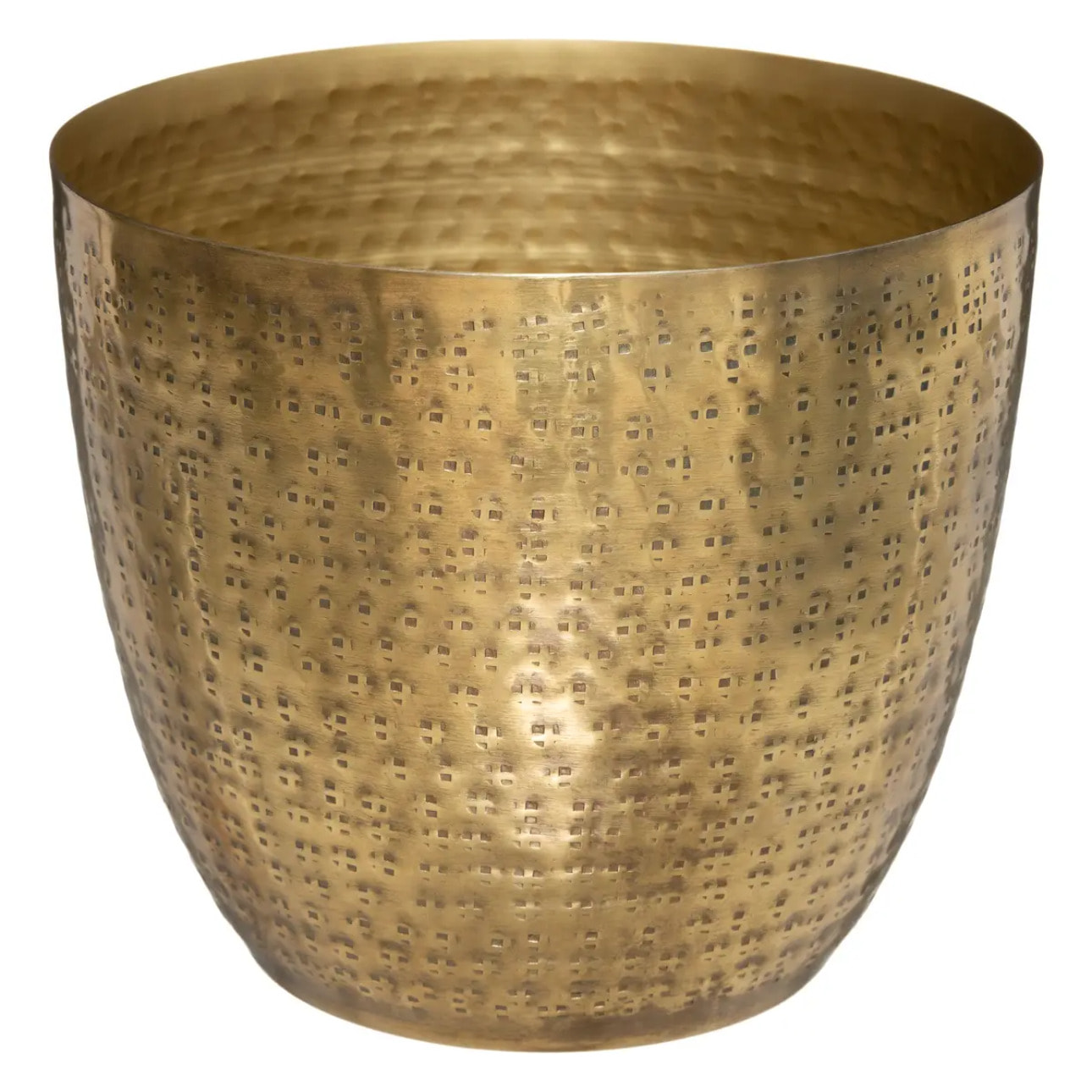 Pot "Oasis" - métal martelé - doré D18 cm