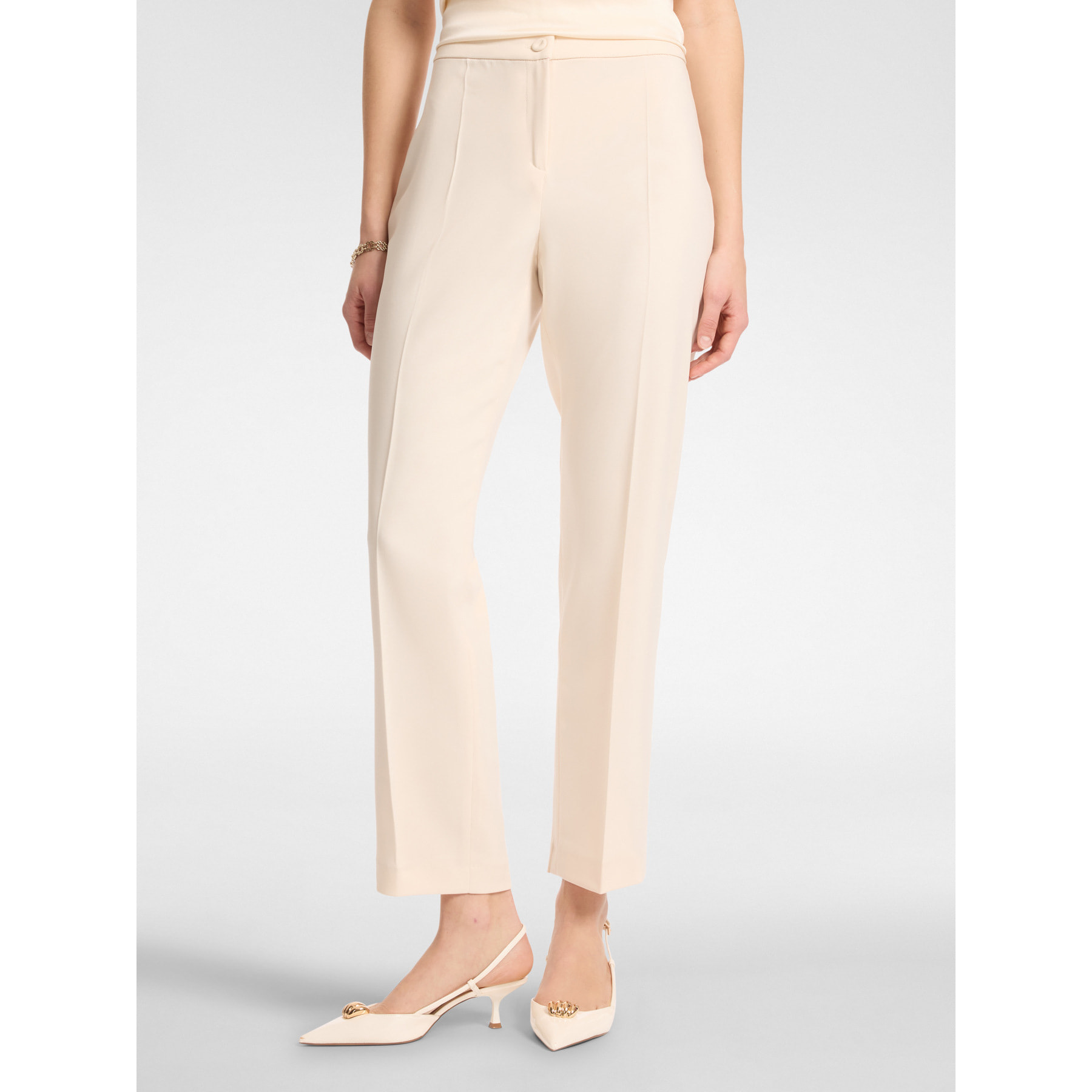 Elena Mirò - Pantalones rectos de cady elástico - Beige