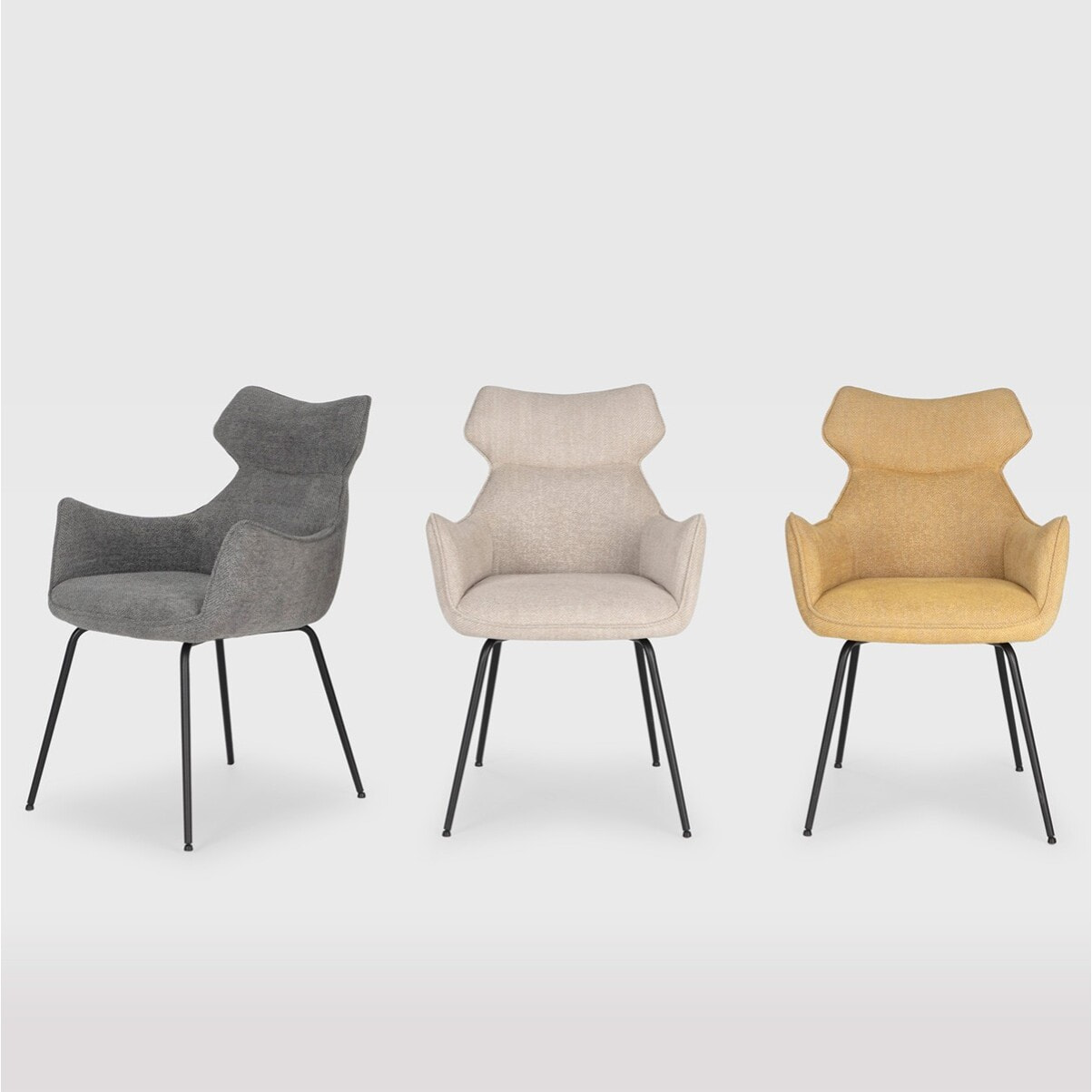 Lot de 2 fauteuils de table en tissu - ICONIC
