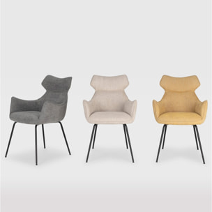 Lot de 2 fauteuils de table en tissu - ICONIC