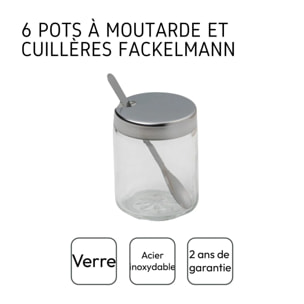 Lot de 6 pots à moutarde avec cuillère Fackelmann