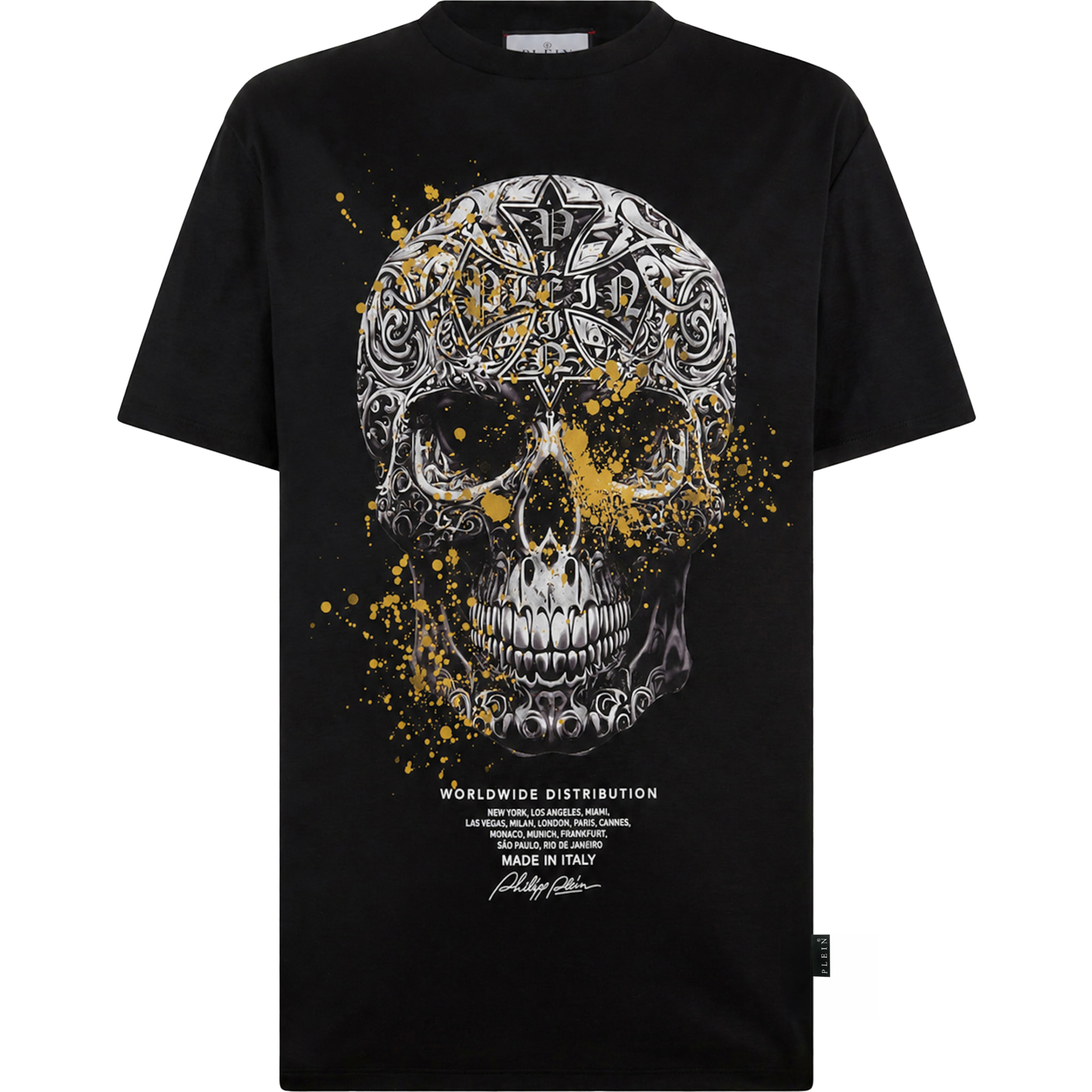 PHILIPP PLEIN Camiseta de cuello redondo y manga corta SKULL