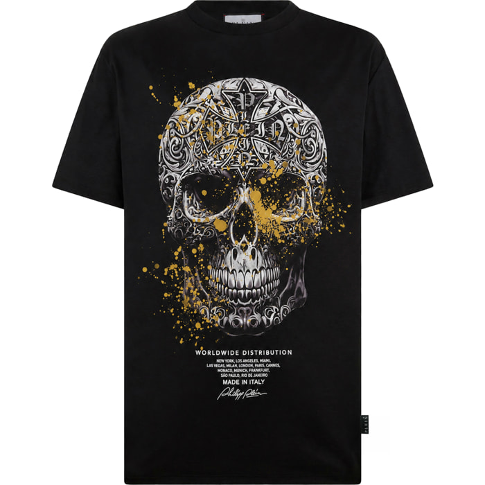 PHILIPP PLEIN Camiseta de cuello redondo y manga corta SKULL