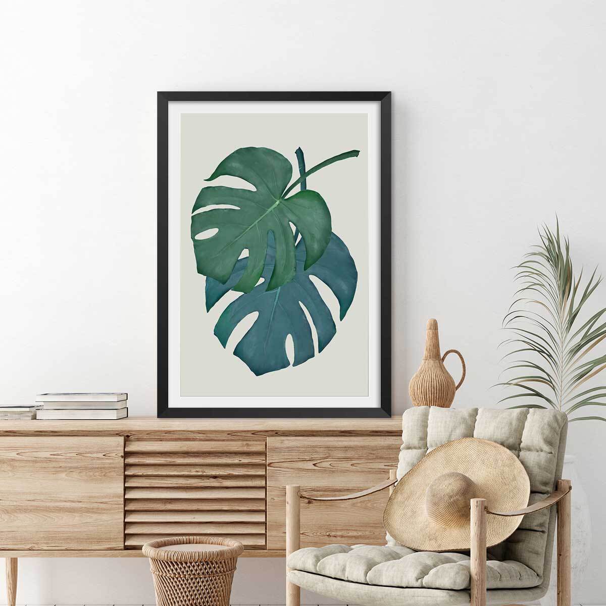 Affiche Monstera turquoise Affiche seule