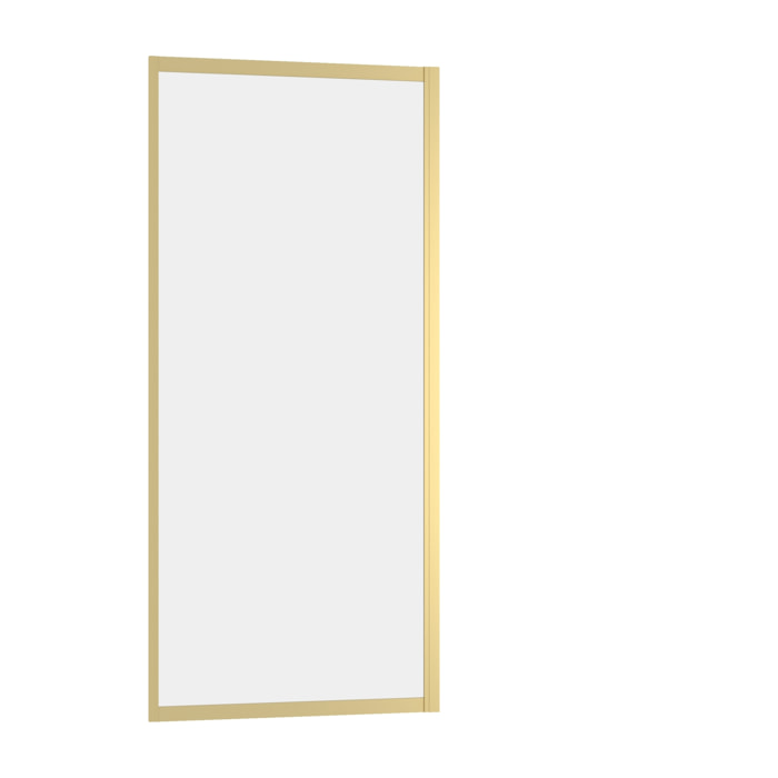 Paroi de retour 80x200cm - Profilés Or Doré Brossé - Verre Trempé 6mm - GOLDY CRUSH