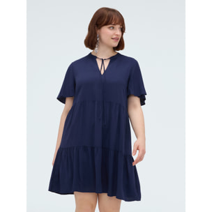 Fiorella Rubino - Vestito Smile corto con fiocco - Blu