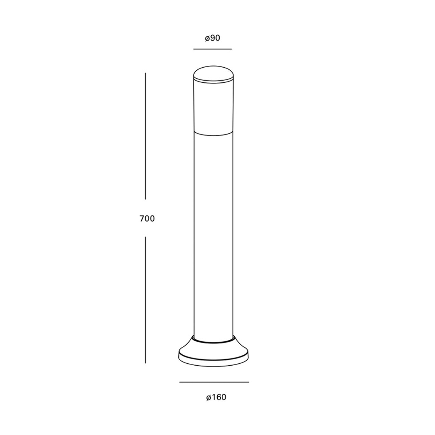 Forlight Baliza Ip44 Indoo E27 15W Negro