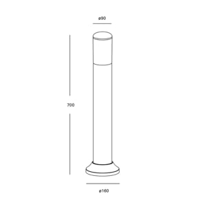 Forlight Baliza Ip44 Indoo E27 15W Negro