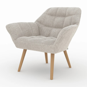 Fauteuil en tissu gris clair - Simba