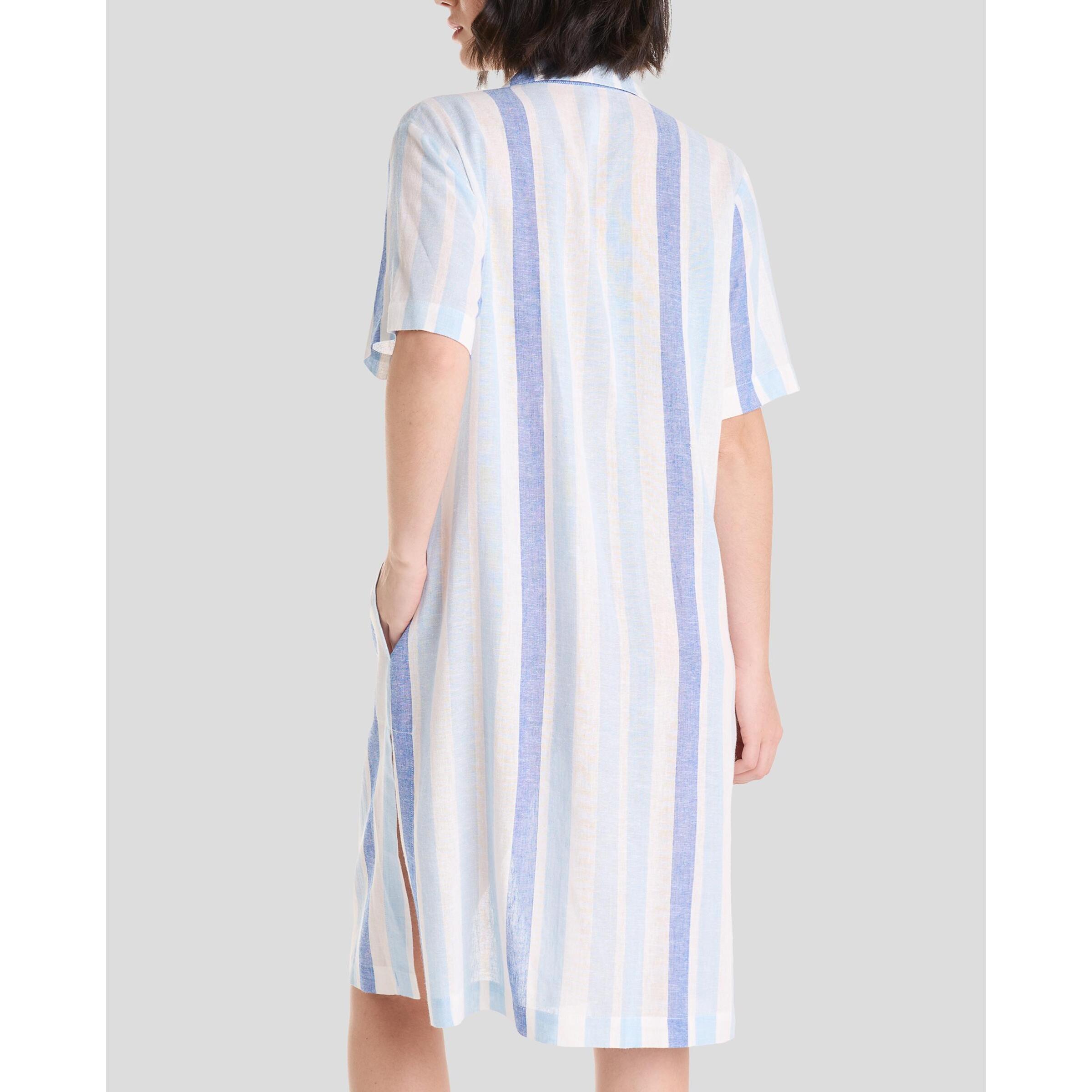 Vestido Rayas Abierto Botones