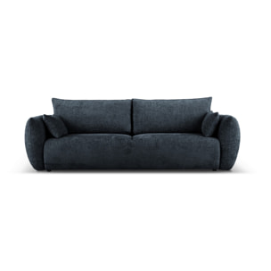 Canapé convertible avec coffre de rangement "Matera" 3 places en chenille bleu roi