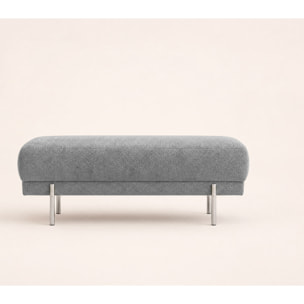 Gabin - pouf en velours texturé - Gris clair