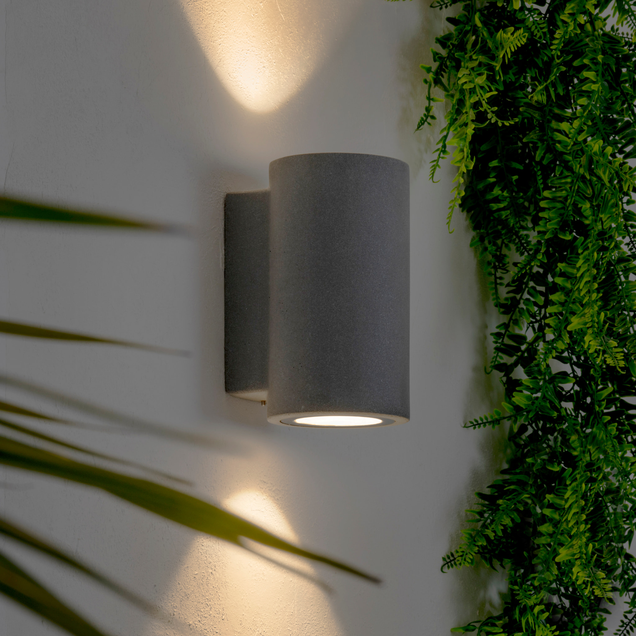 Forlight Aplique de pared exteropr Rem acabado cemento IP44 8W 11 x 20 x 13cm