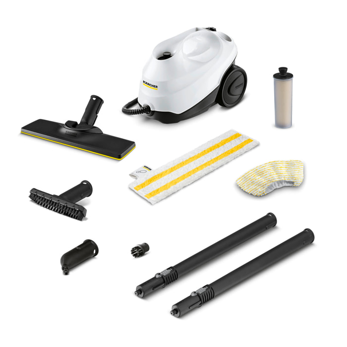Nettoyeur vapeur Karcher SC 3 EasyFix - Pression 3.5 bar- Débit vapeur 40 g/min- Temps de chauffe rapide- Kit sols Easyfix