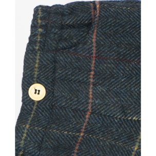 PANTALÓN LANA ESPIGA Y CUADROS MULTICOLOR AZUL