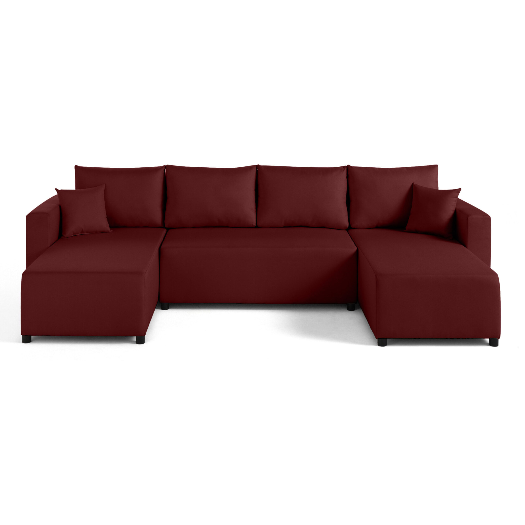 Regala - canapé panoramique - 7 places - convertible avec coffre - en tissu - Rouge
